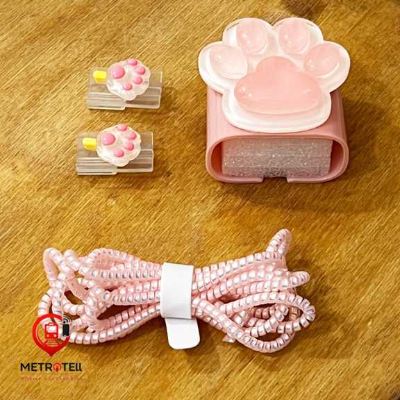 ست محافظ شارژر سامسونگ 25 وات طرح پنجه گربه