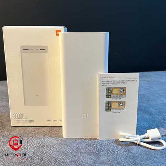 پاور بانک اصلی شیائومی mi ۳۰۰۰۰ با گارانتی xiaomi
